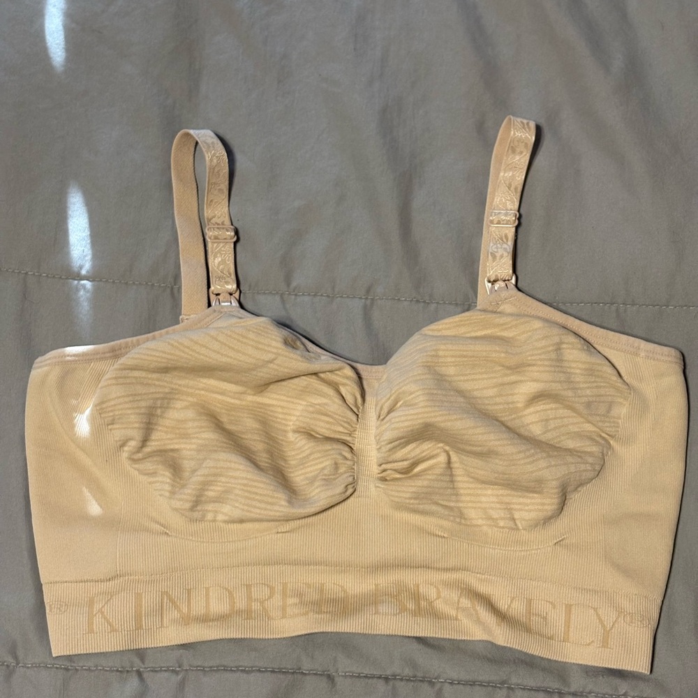 Kindred Bravely Nursing Bra Nude Seamless Adjustable Large